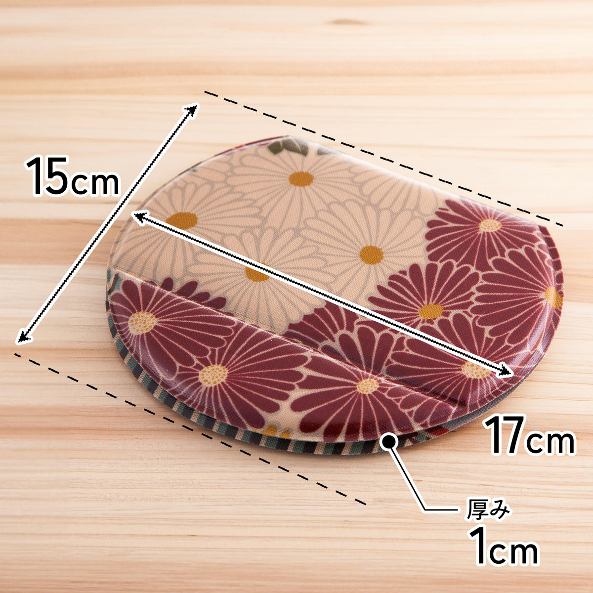 のレン スタンドミラー レトロフラワー 大 / 折り畳み式 卓上鏡