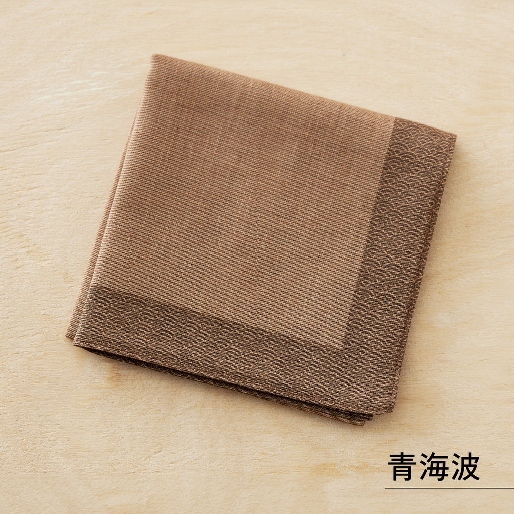 のレン 吉祥 綿麻ハンカチ / 綿80% 麻20% 47×47cm メンズハンカチ