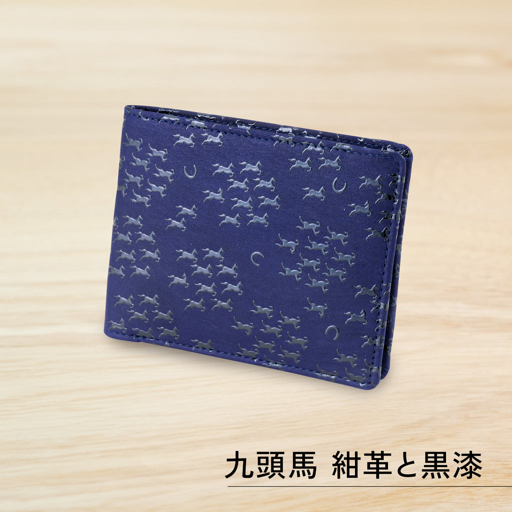 NOREN 印伝 メンズ 二つ折り財布 札入れ / 牛革 鹿革