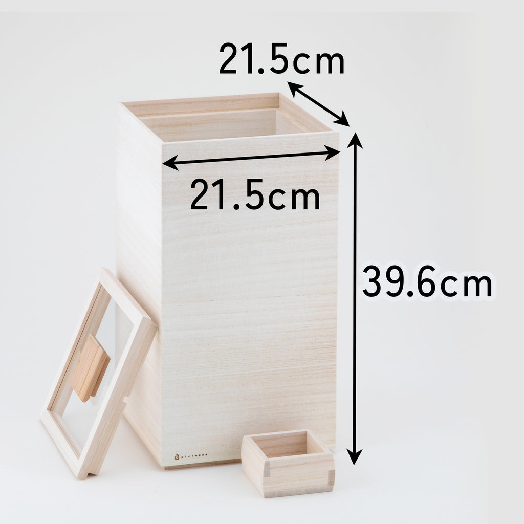 増田桐箱店 桐の米びつ_白木 / 1、3、5、10kgサイズ