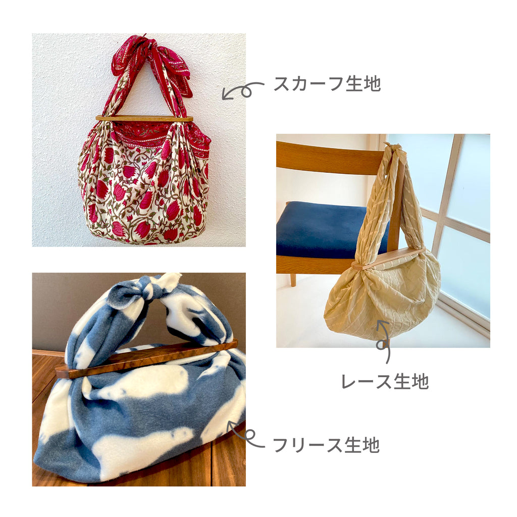 のレン 風呂敷と風呂敷パッチンセット 大 - レトロフラワー / 風呂敷サイズ100cm 綿100%