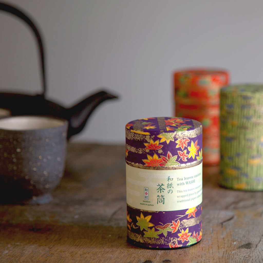 Yuzen washi tea caddy 100g