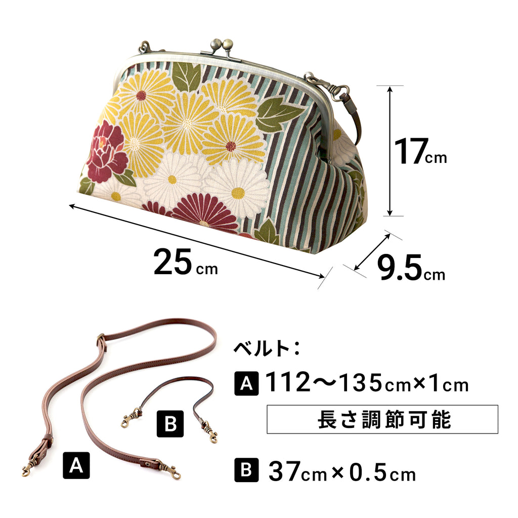 のレン 2way がま口ショルダーバッグ レトロフラワー