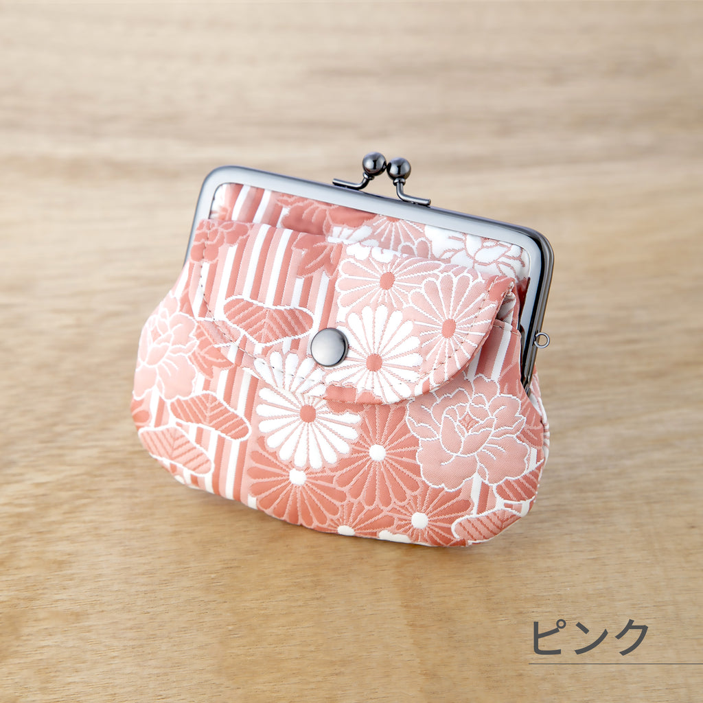 のレン 親子がま口財布 ふくれ織り