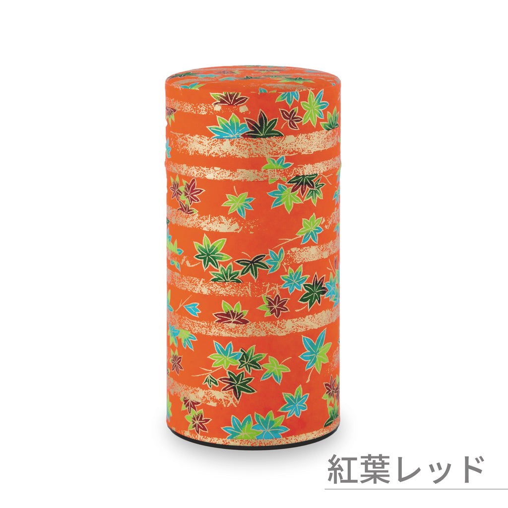 のレン 和紙の茶筒 / 200g 7.5×15.5cm 中蓋付き