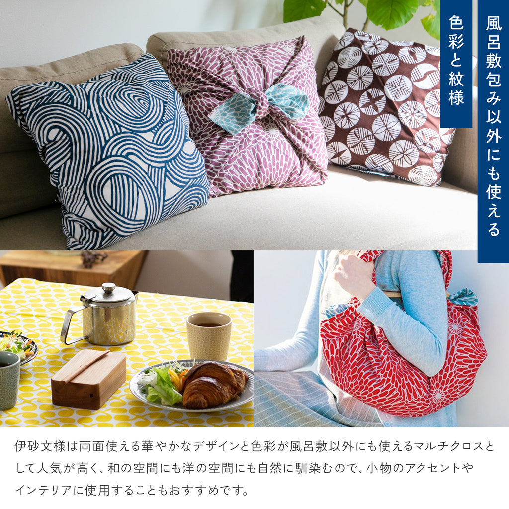 風呂敷 伊砂文様 100cm ( 三巾 ) 両面リバーシブル 綿100%