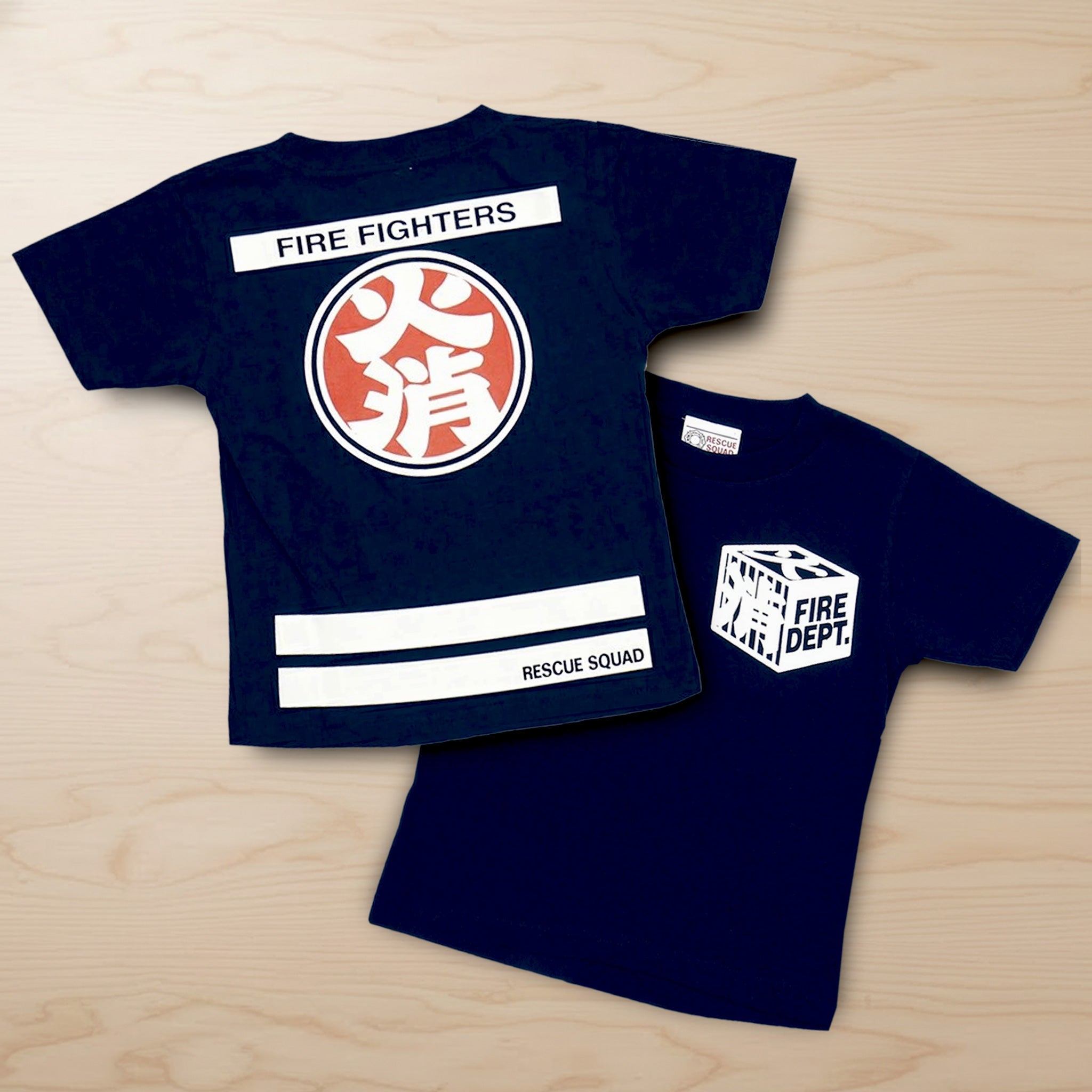 HiKESHi SPiRiT OD火消 キッズ Tシャツ ネイビー