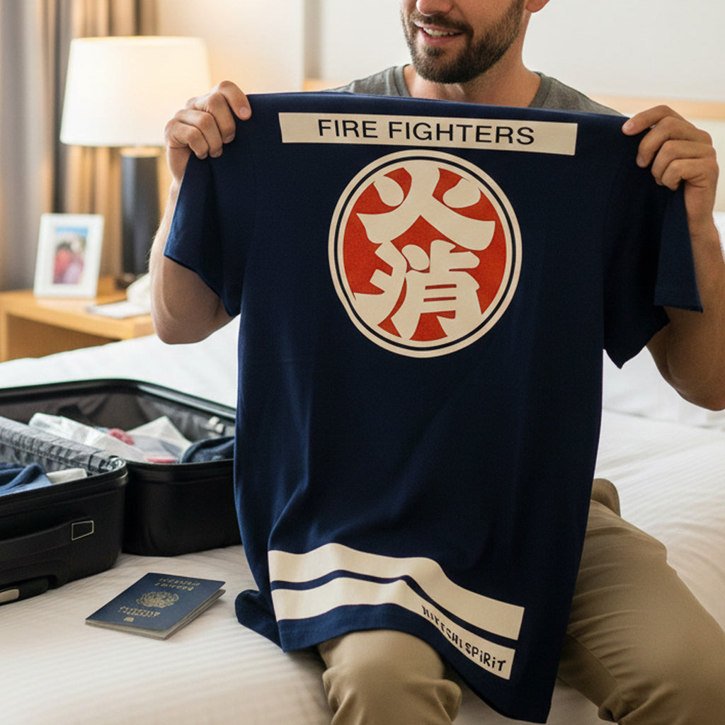 HiKESHi SPiRiT NEW 抜染OD火消Tシャツ ネイビー
