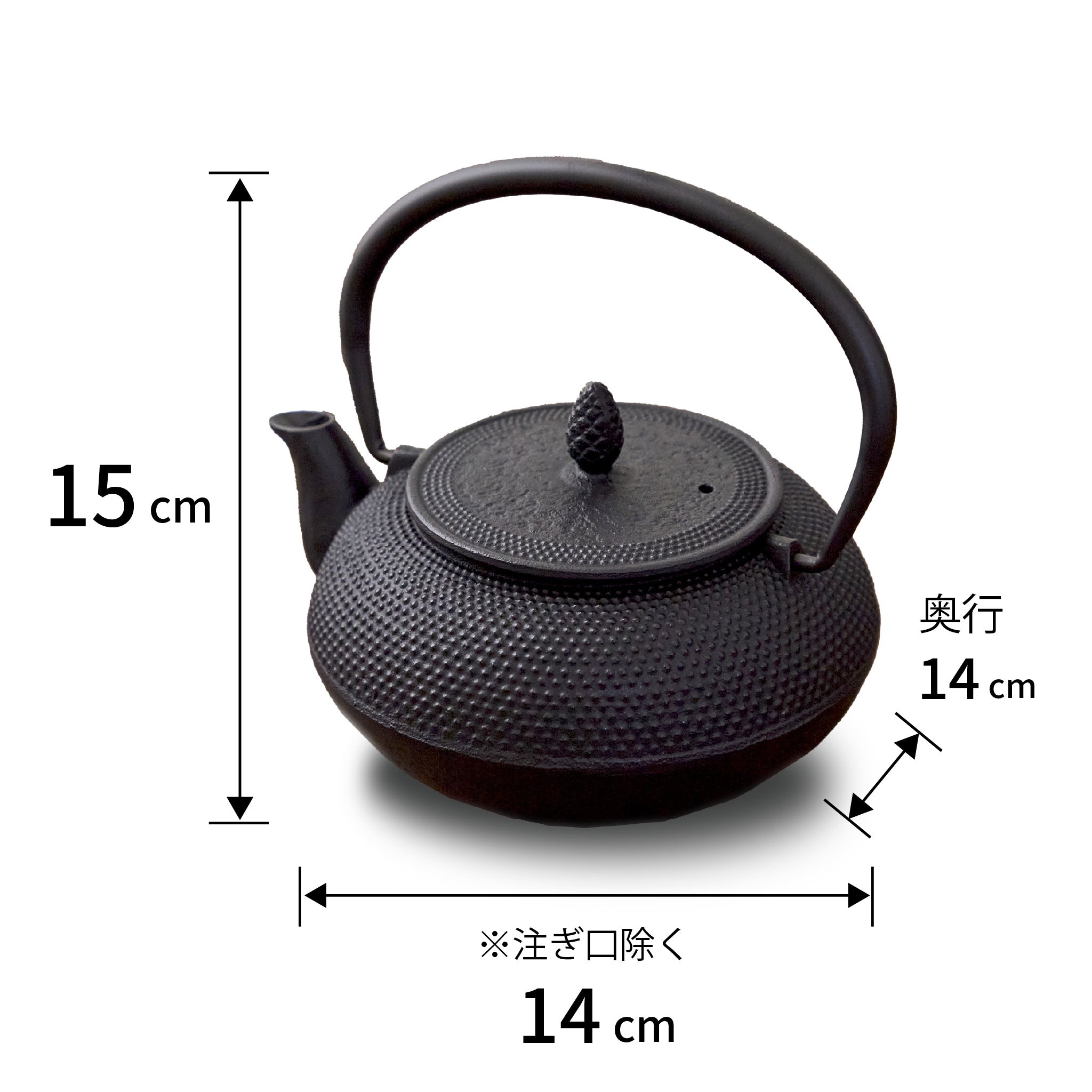 ロジアソシエイツ 南部鉄器 急須 アラレ 0.6L